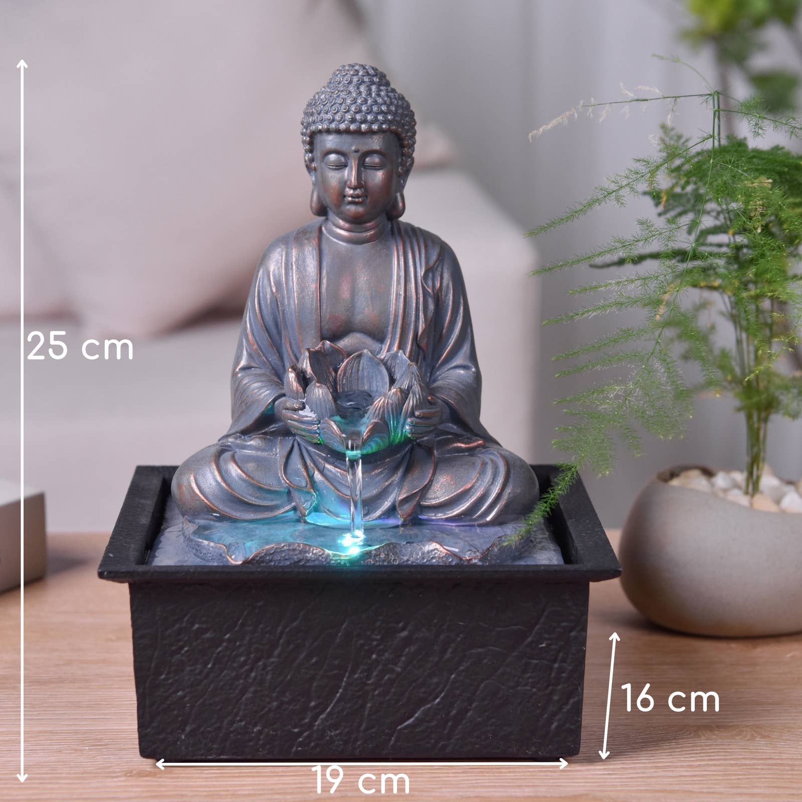 Zen'Arôme - Wholesale Tafelbladdecoratie - Buddha Sutra decoratieve fontein met LED-verlichting3
