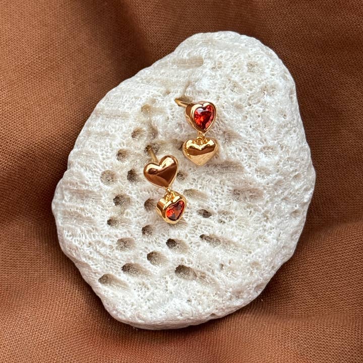 Namaste Jewelry - Wholesale Stud/Post Earrings - Heart Drop Studs0