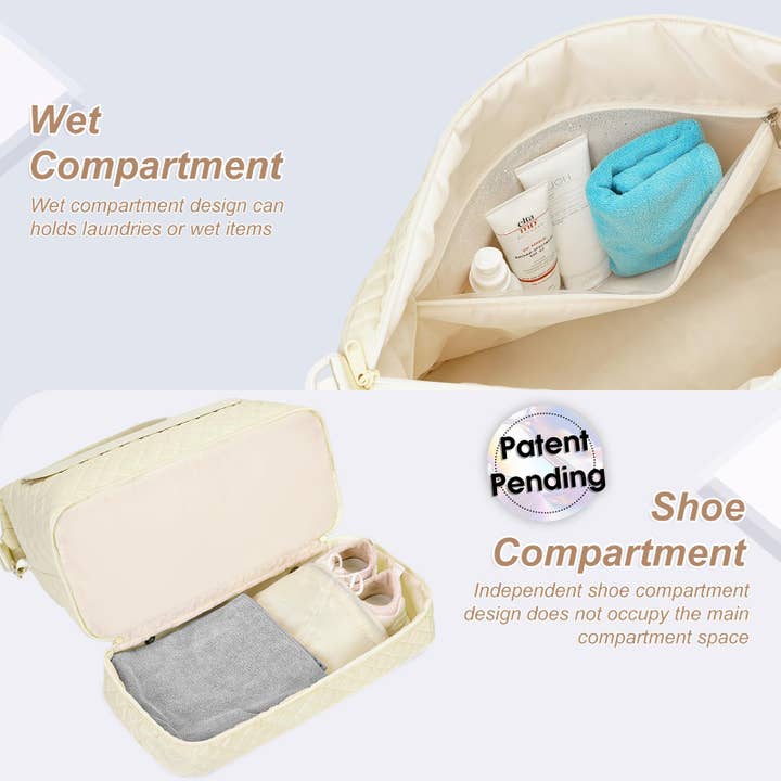 wandf - Wholesale Weekender Bag - Women's - Carry On Weekender Bag with Shoe Compartment Duffel Bag Set