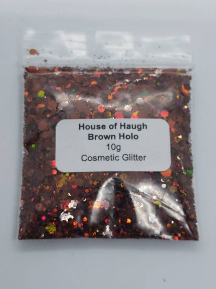 10g kosmetisk kvalitet glitter brun holo for engroshandel hos House of Haugh Craft Supplies
