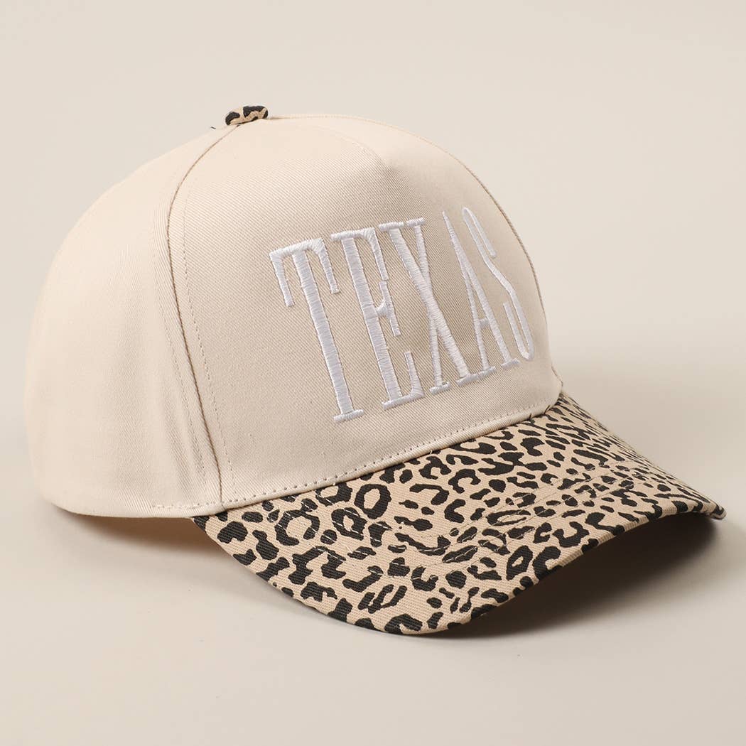 Fashion City - Wholesale Trucker Hat - Unisex - TEXAS Embroidery Leopard Two-Tone Trucker Hat12
