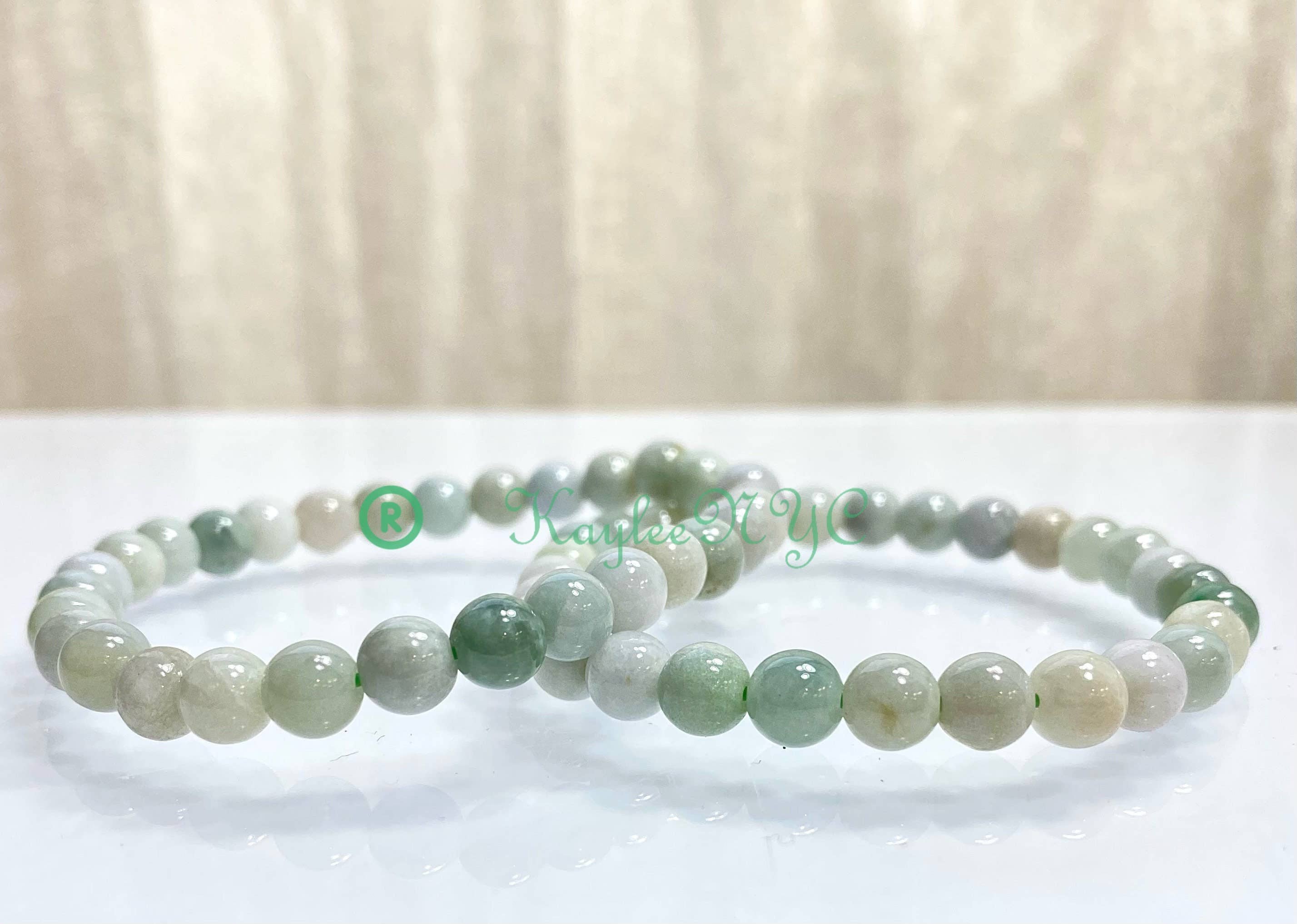 KayleeNYC - Wholesale Beaded Bracelet - Natural Burma Jade Jadeite 6mm 7.5” Crystal Healing1