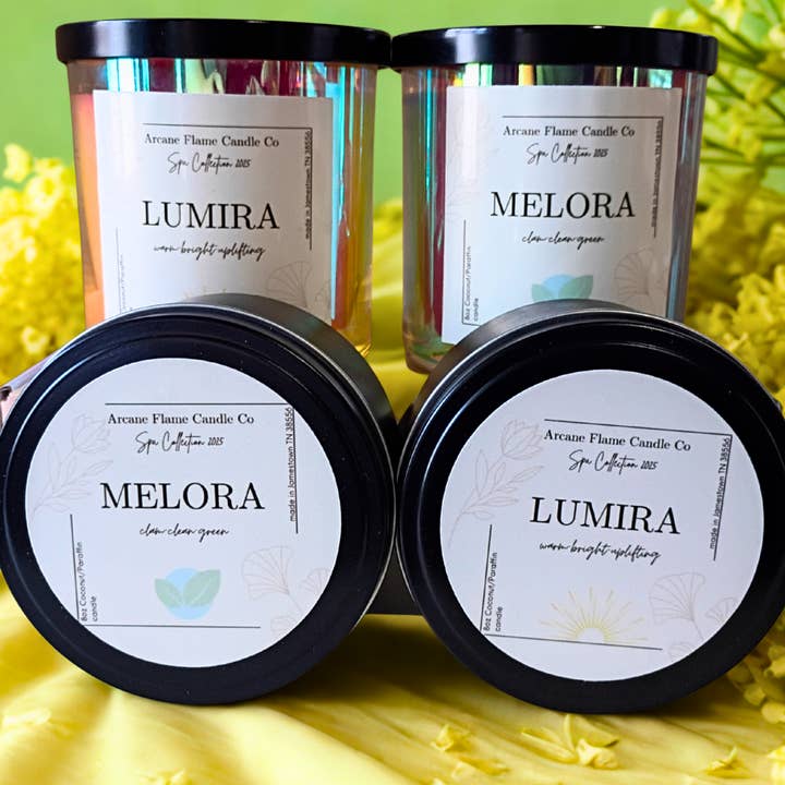 Melora & Lumira | Spa Candle Duo Gift Set for wholesale by Arcane Flame