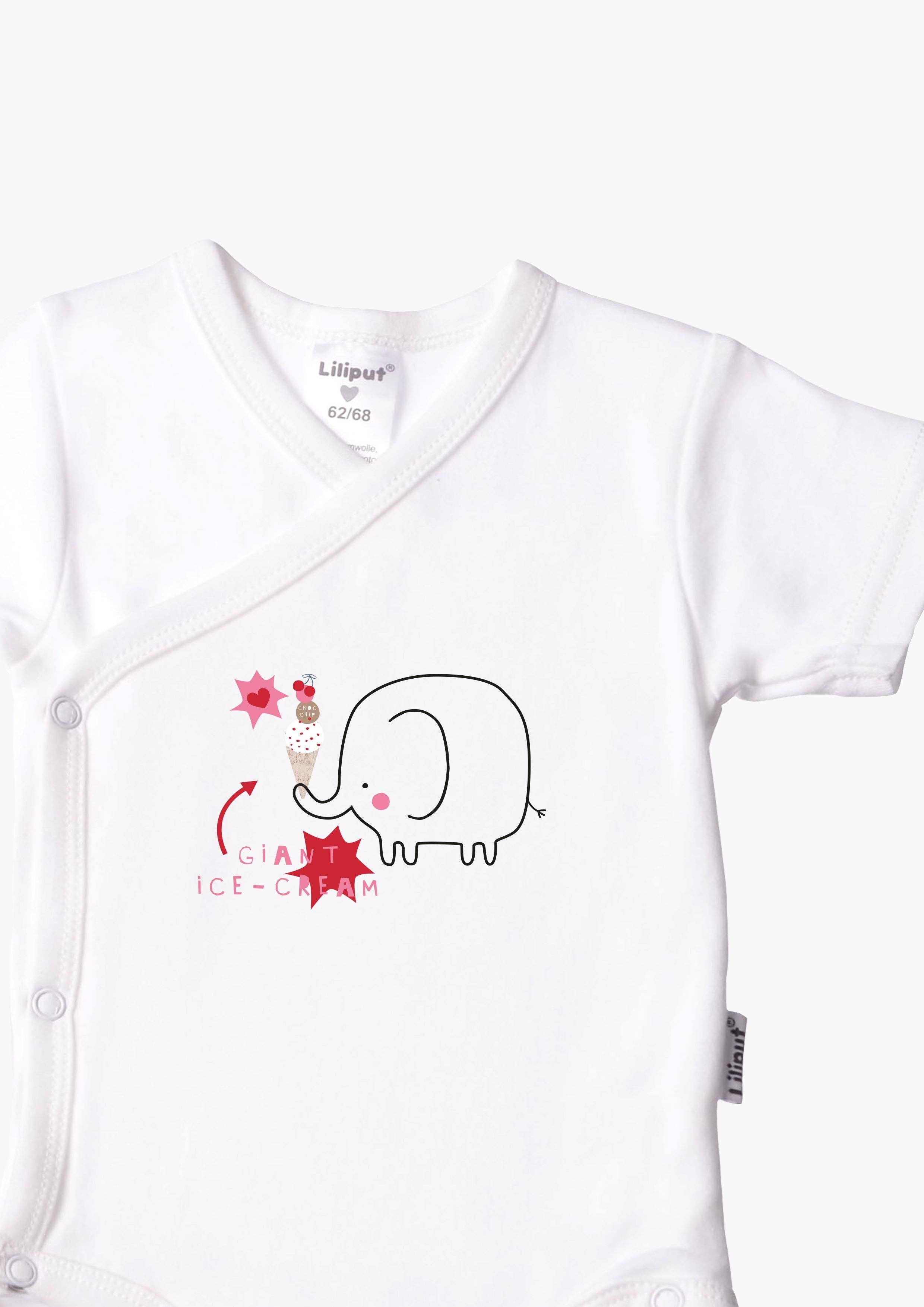 Liliput - Wholesale  - 2-pack short-sleeve wrap bodysuits made of organic cotton with elephant and ice cream5