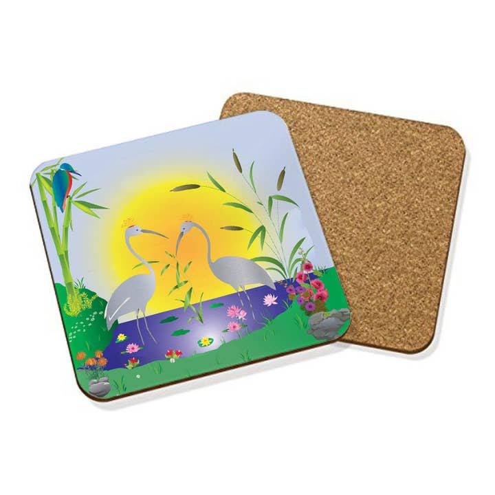 Ensemble de sous-verres The Cranes pour la vente par Almcleary