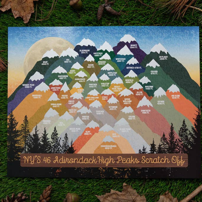 REMOVED BRAND - Wholesale Poster - NY'S Adirondack 46 High Peaks Hiking Scratch Off