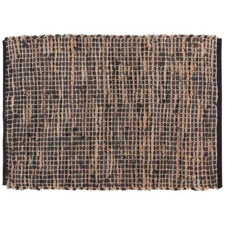 Cooper Black Leather Chind Run 2 x 3 Ft for wholesale by Danica Heirloom