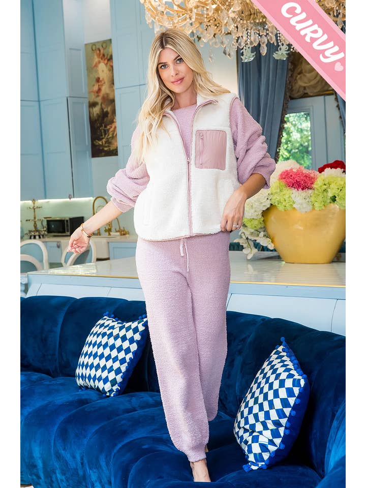 Sweet Lovely by Jen - Wholesale Outerwear Vest - Women's - SW459PL SHERPA VEST23