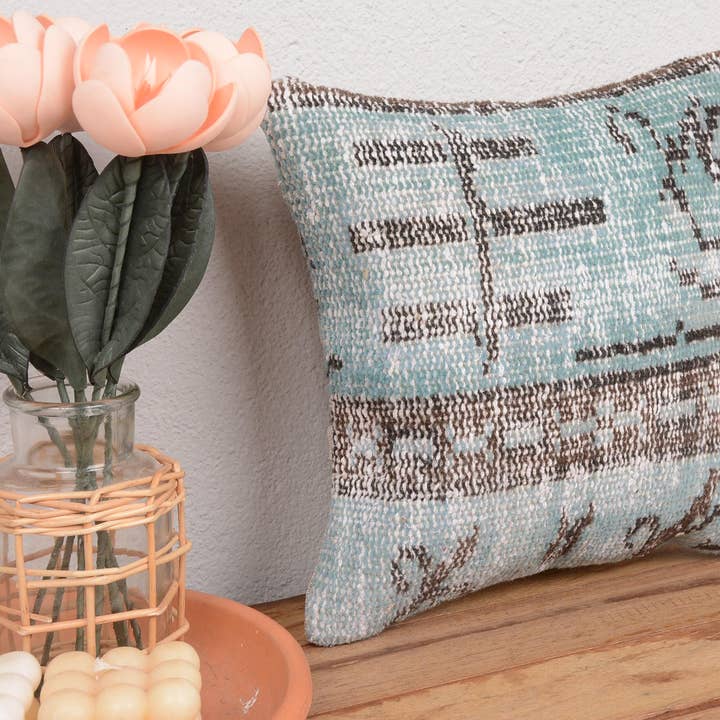 Handmade Ethnical Kilim Rug Throw Pillow 12x12 for wholesale by Kilim Pillow Decors