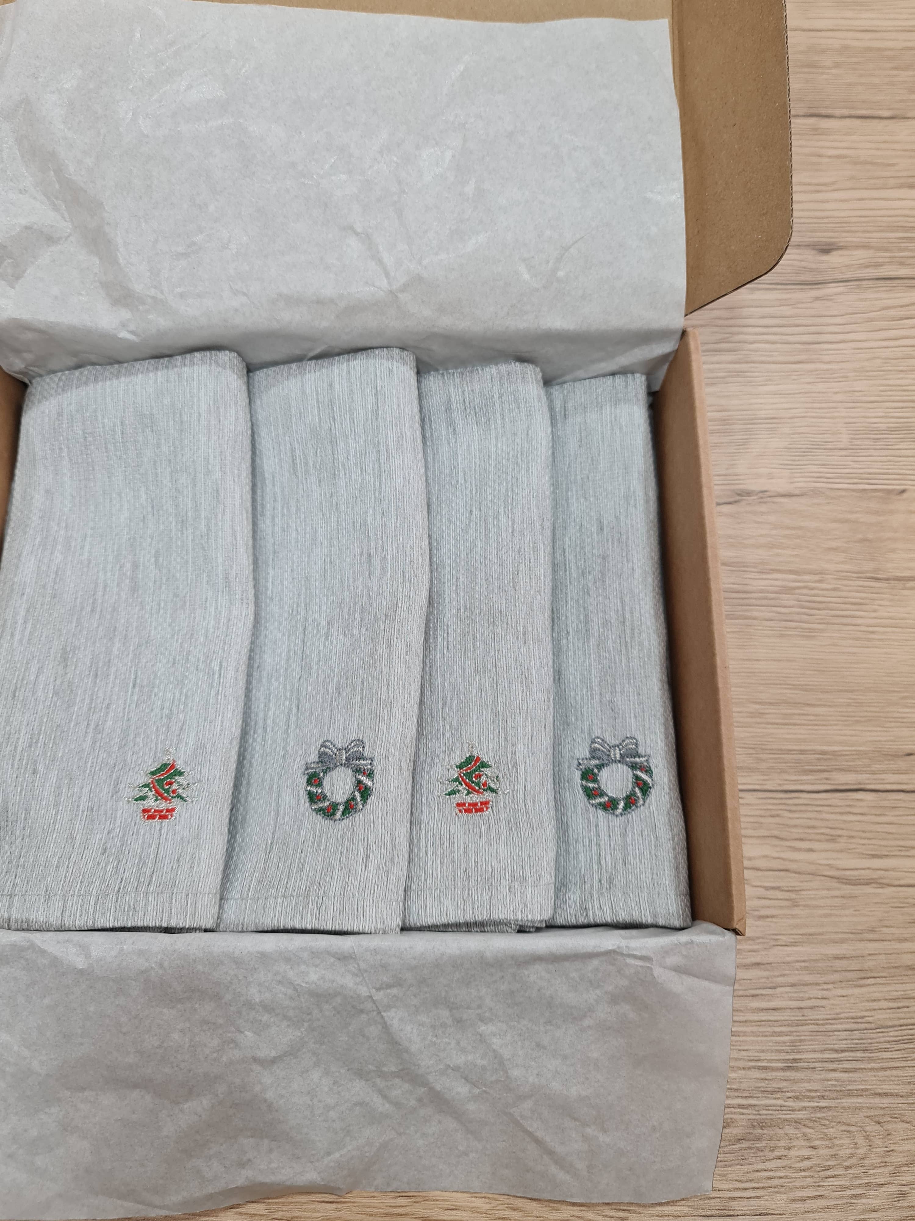 Lunaria Lab - Wholesale Dinner & Cloth Napkin - Embroidered Gray Cotton Blend Napkins Classic model2