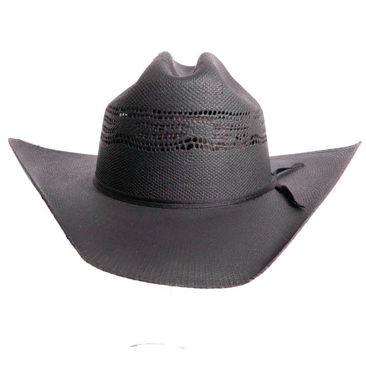 Black Wide Leather Brim Sun Hat - Style Bozeman | Open Sizing 12 for wholesale on Faire