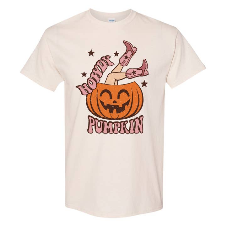 Halloween Western VALUE Tee: Howdy Pumpkin (PLUS) for wholesale by Small Town Productions