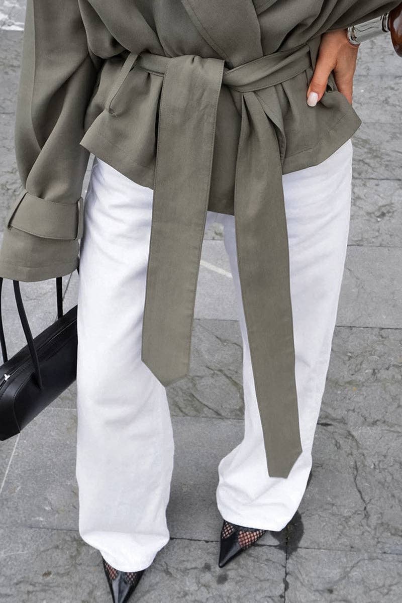 VERDE Trench corto con cintura in vendita all'ingrosso su Faire3