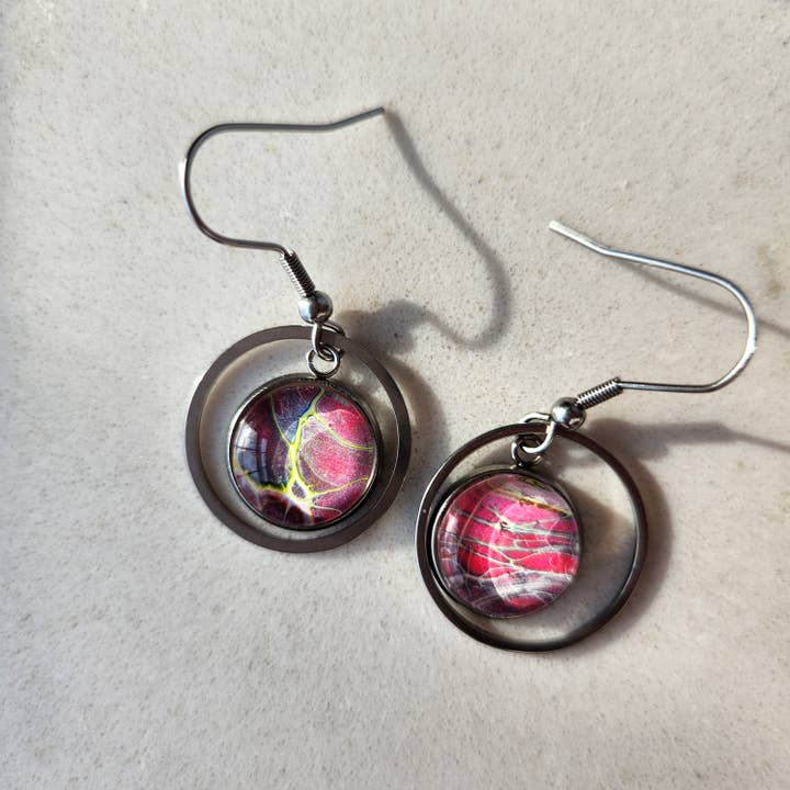 Valentine's Day Jewelry Pink Earrings for wholesale by Art by Xizhou Xie