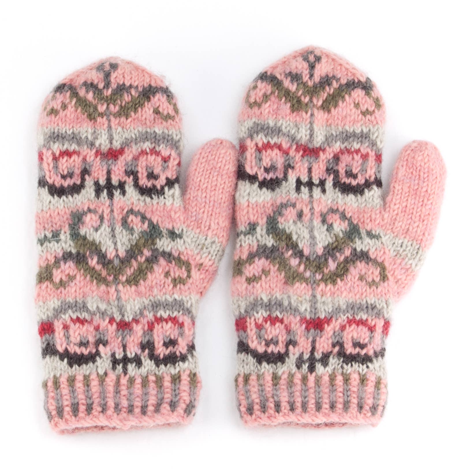 Lost Horizons Knitwear – Ships from USA - Wholesale Mittens - Women's - Natalia Wool Mittens with Fair Isle Knit Pattern2