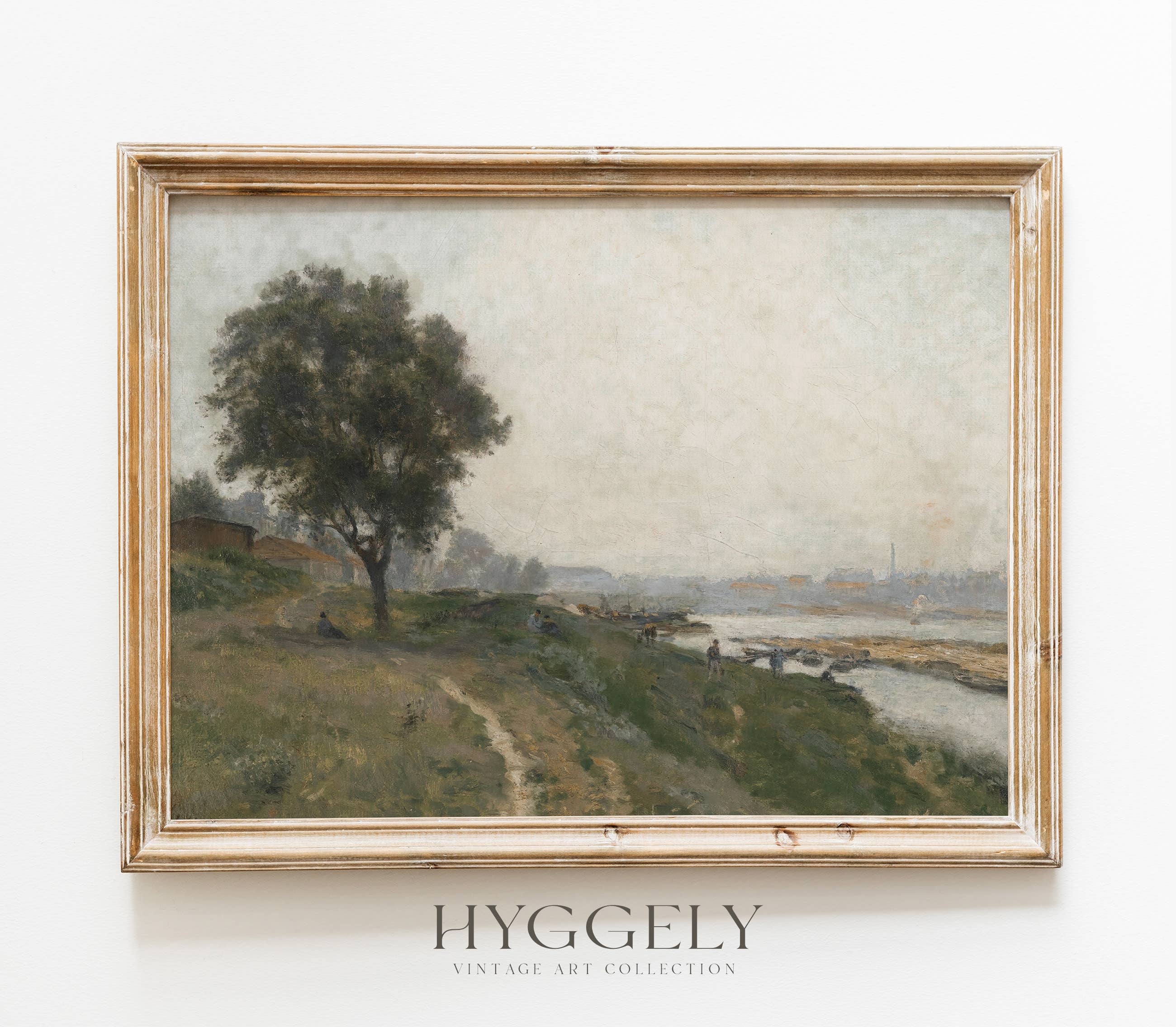 Hyggely - Wholesale Art Print - Antique Overcast Painting | Muted Landscape Art Print L1620