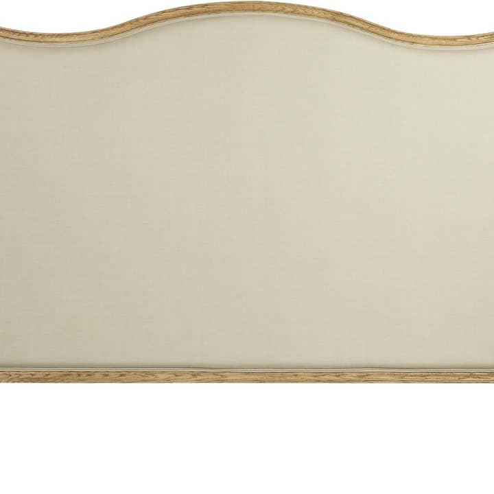 Natural Elegant Oak And Linen King Size Headboard For Bedrooms for wholesale on Faire3
