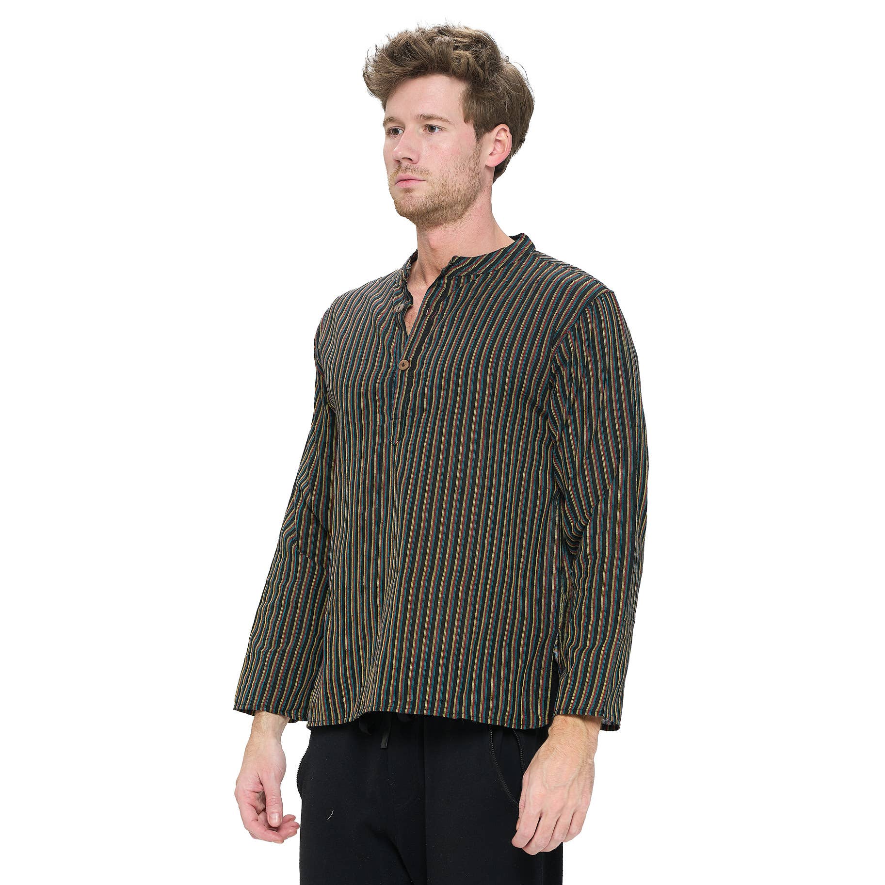 Green Multi SALE Men's Striped Kurta for wholesale on Faire3