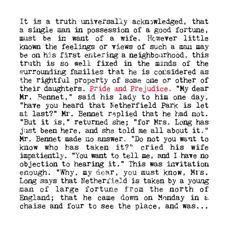 Coulson Macleod (U.S. Duties Paid) - Vendita all'ingrosso Biglietti di auguri generici - Biglietto d'auguri Orgoglio e Pregiudizio, classico libro di Jane Austen1