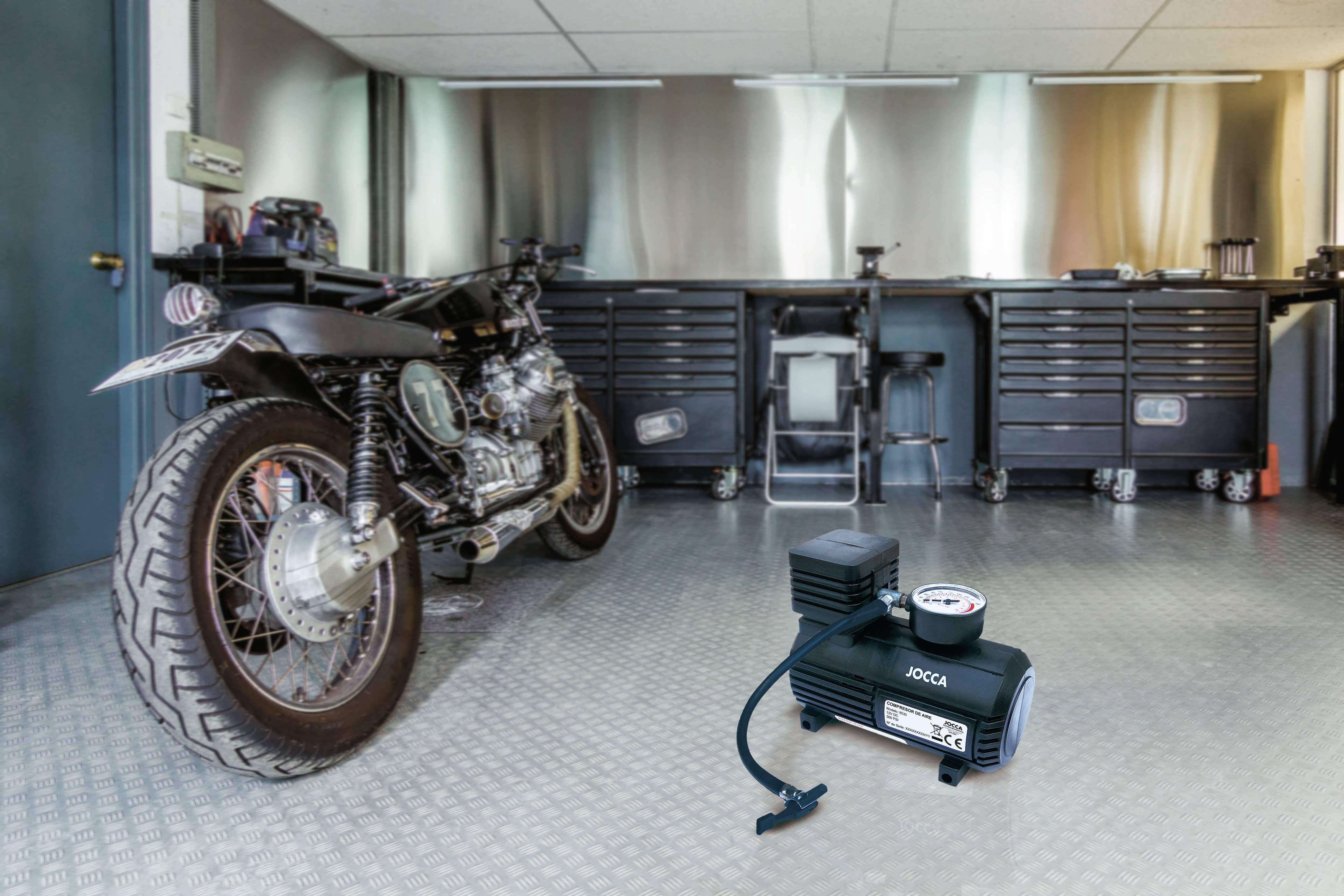 JOCCA - Vendita all'ingrosso Gonfiabili - Gonfiatore pneumatici 12V compatto per auto e bici1