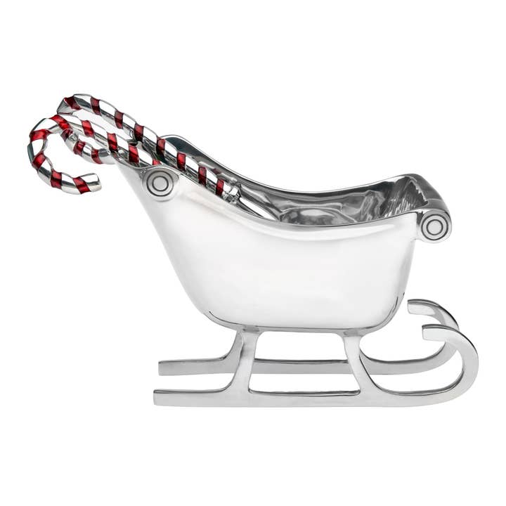 Sleigh Salad Bowl with Candy Cane Salad Servers for wholesale by Godinger