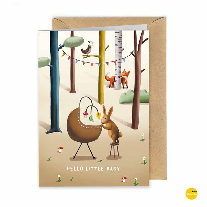 wenskaart Hello little baby voor wholesale door illustralies