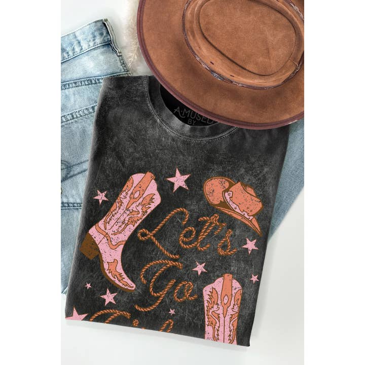 Amused by Blue - Wholesale T-Shirt (Graphic) - Women's - RODEO COWBOY - Mineral Wash