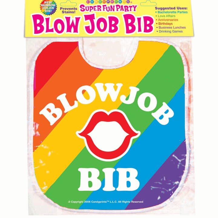 Little Genie Productions - Wholesale Gag Gift/Novelty Gift - Blow Job Bib- Novelty Gag Gift -Rainbow