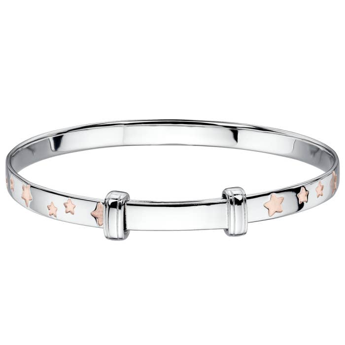 REMOVED BRAND - Wholesale Armband - Baby - Jessica - Ingelegde roségouden ster dooparmband