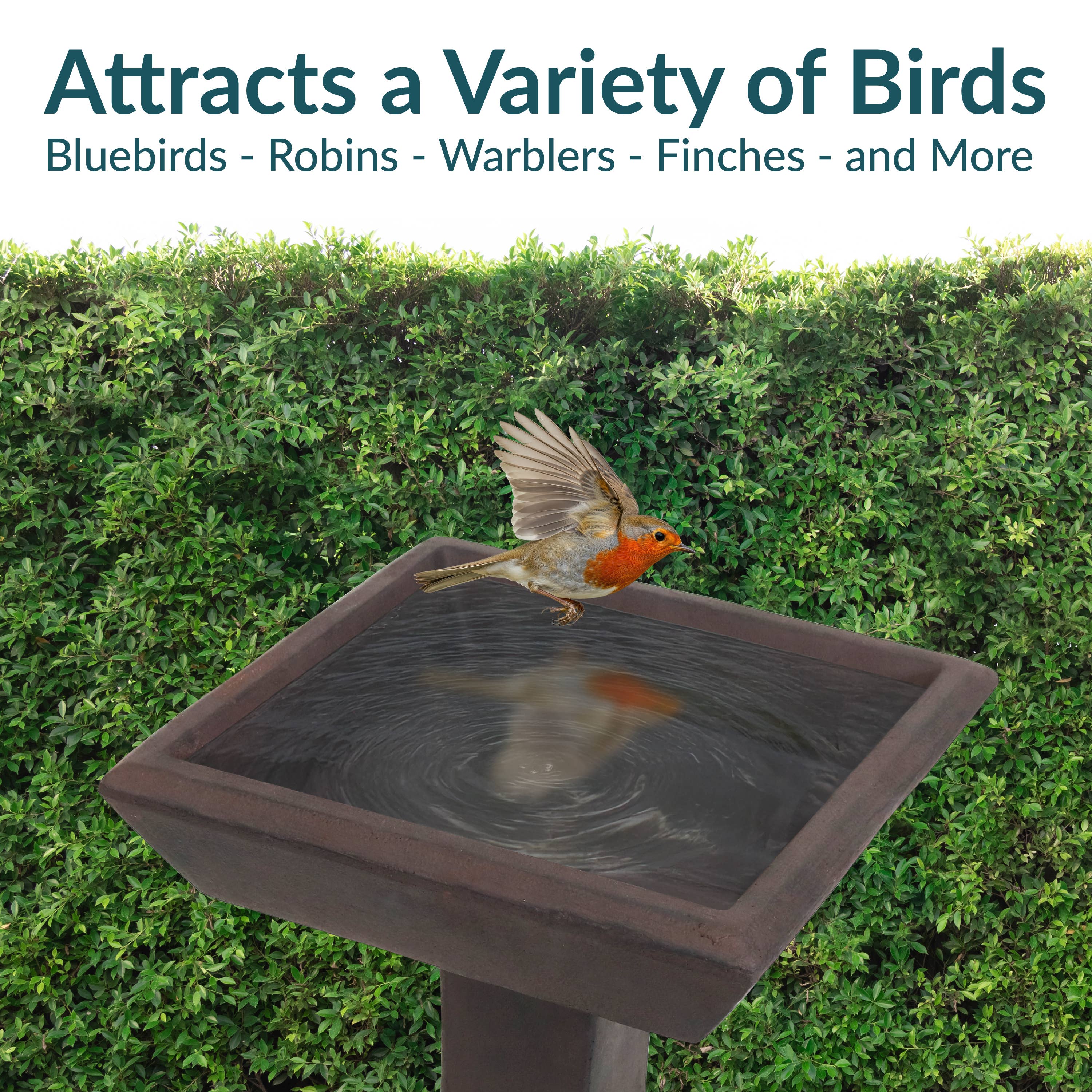 Sunnydaze Decor - Wholesale Bird Bath - Modern Glass Fiber Reinforced Concrete Bird Bath - Brown3