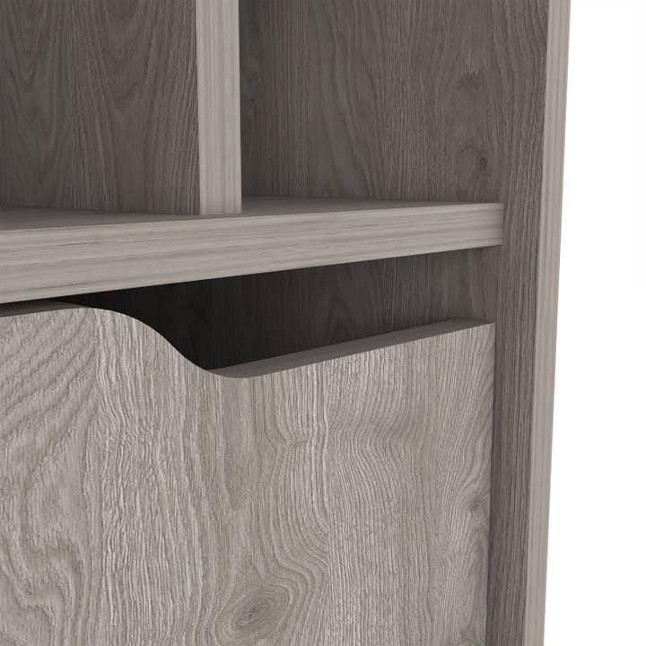 Zamna L Bar Sgl Door Cabinet, 8 Wine Rack, Gray for wholesale on Faire7