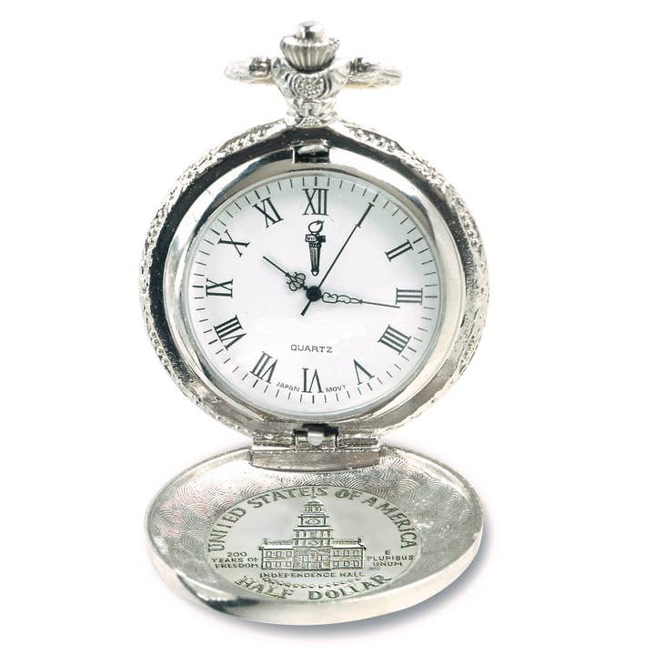 American Coin Treasures - Wholesale Wrist Watch - Men's - JFK Bicentennial Half Dollar Coin Pocket Watch