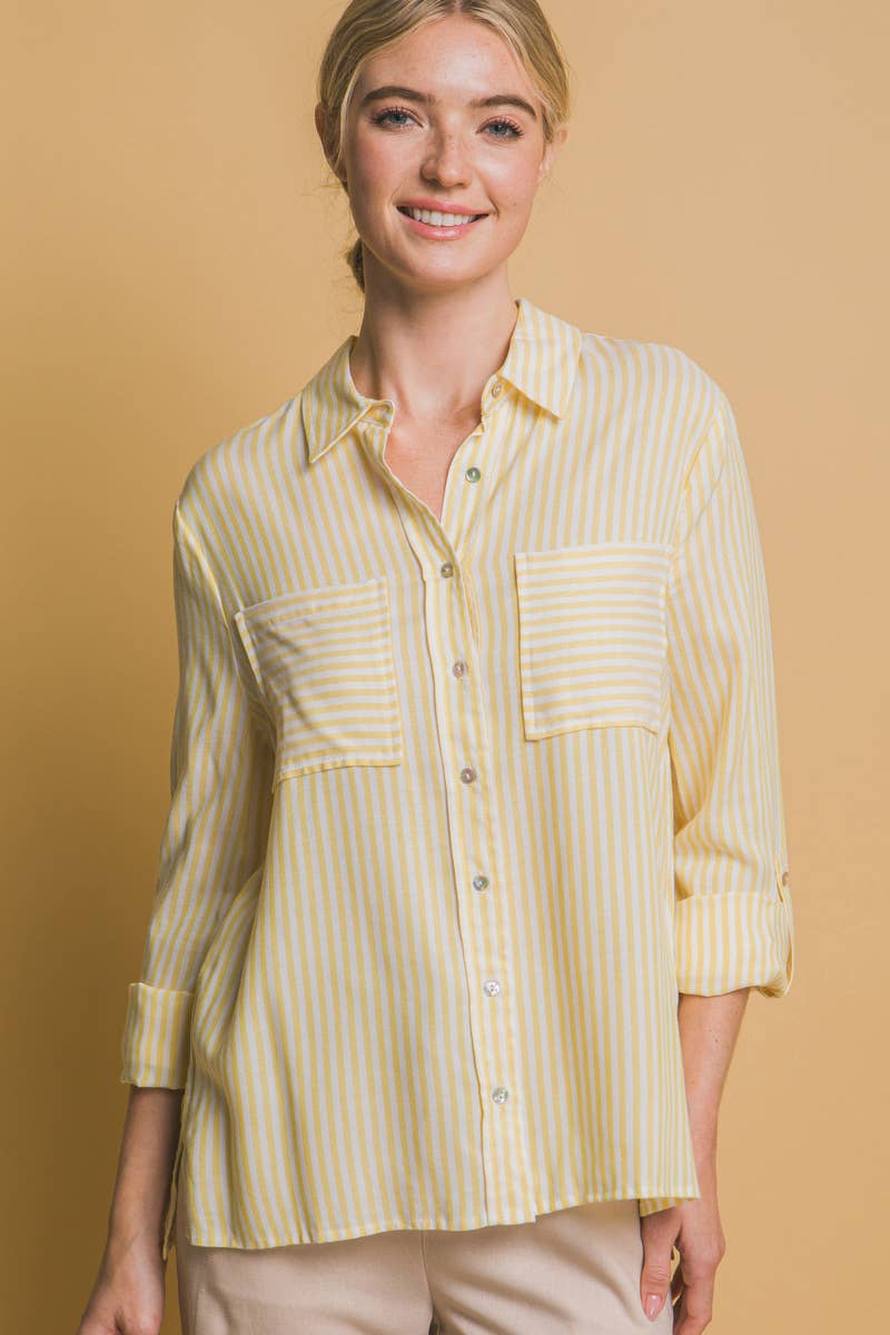 LIME-179421 „Gestreifte Hemden mit aufgerollten Ärmeln“ für den Großhandel auf Faire7