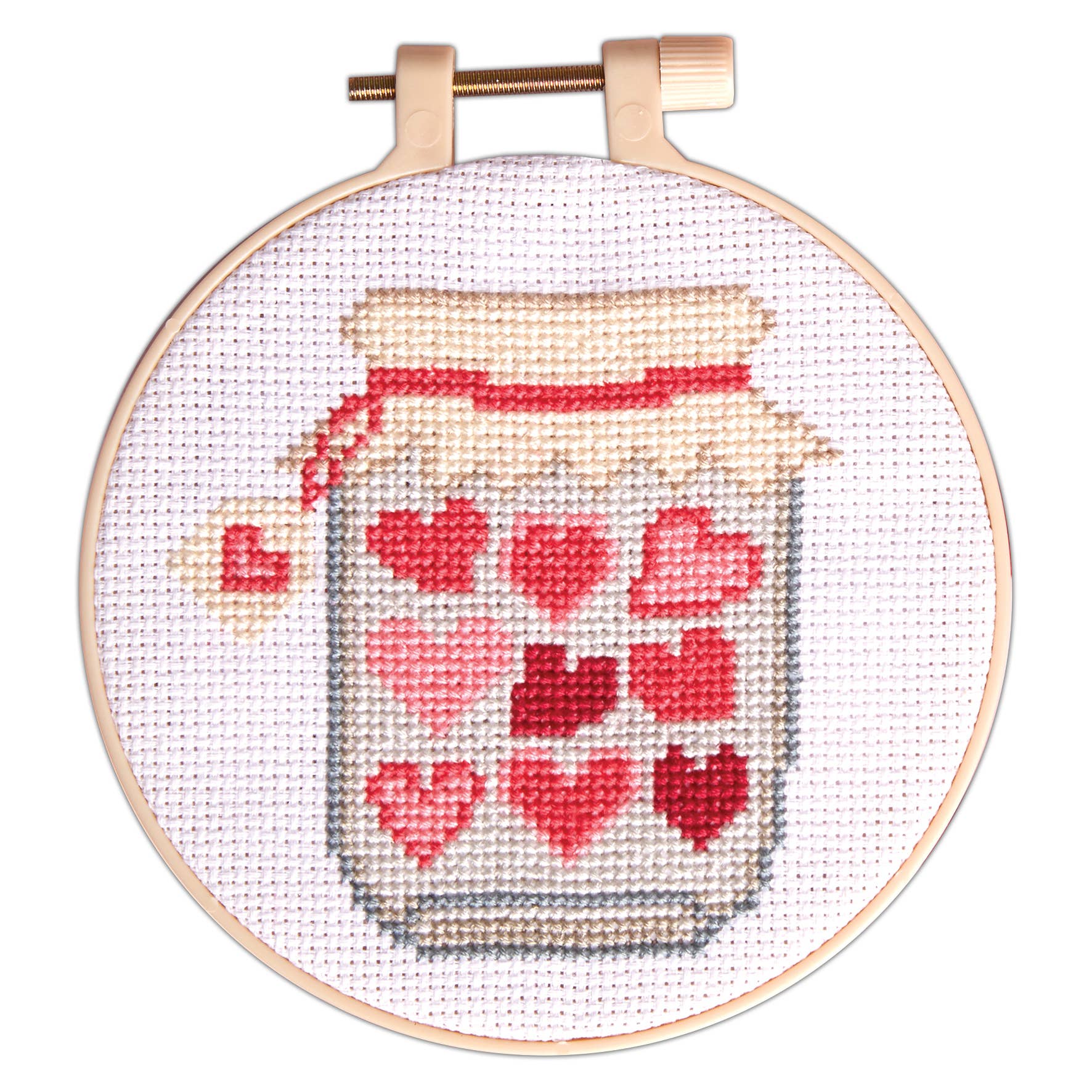 West Design Products - Venta al por mayor Material para bordado/punto de cruz - Kit de manualidades Simply Make en punto de cruz, diseño de tarro de corazones6