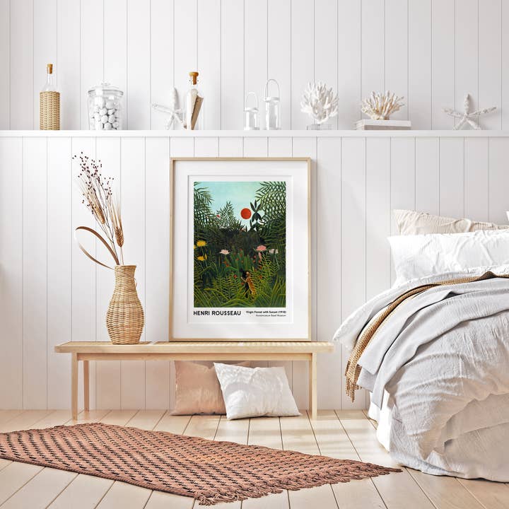 Sugar & Canvas - Wholesale Art Print - Henri Rousseau Virgin Forest with Sunset Art Print HR057