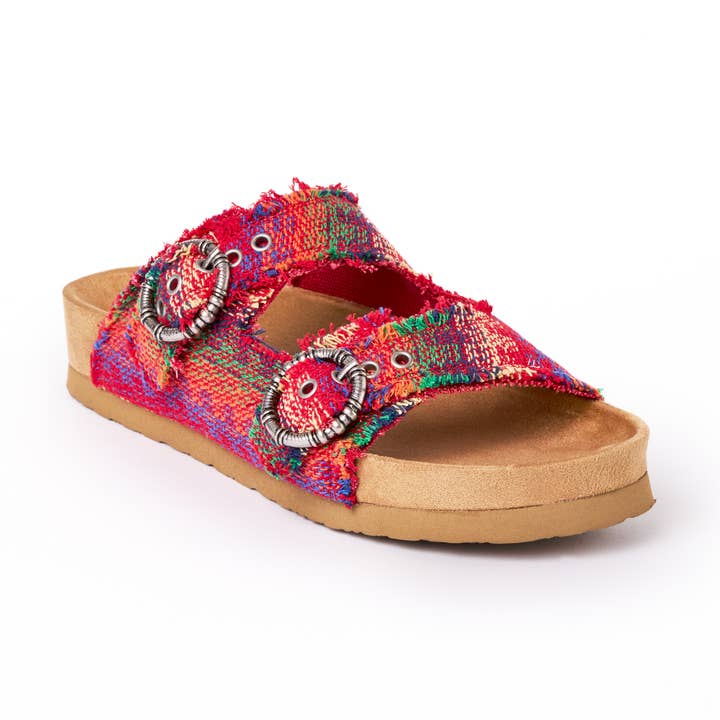 Women's Georgine Adjustable Two Band Fabric Sandal w/ Buckle for wholesale by Minnetonka