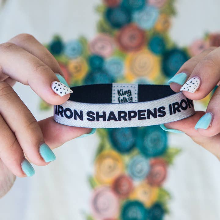 Iron Sharpens Iron Stretchy Bracelet Men's Size for wholesale by Kingfolk Co