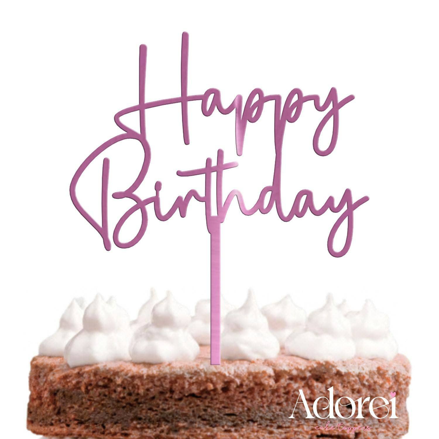 Adorei - Vendita all'ingrosso Topper per torte/cupcake - Decorazione Happy Birthday in Acrilico Specchiato per Torta5