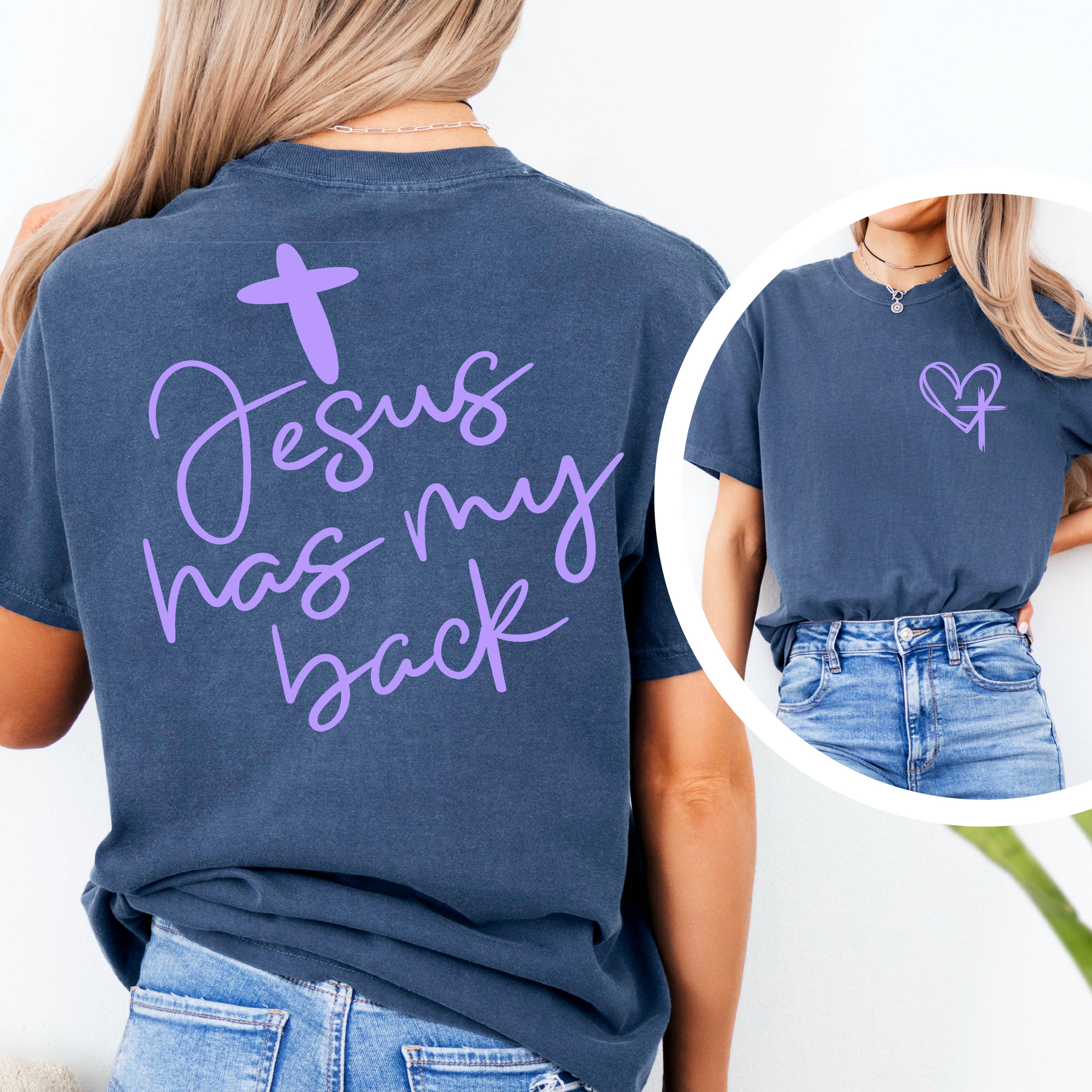 Shoppe SHC – wholesale T-shirt med logga - Dam – Jesus har min rygg grafisk t-shirt | Comfort Colors13