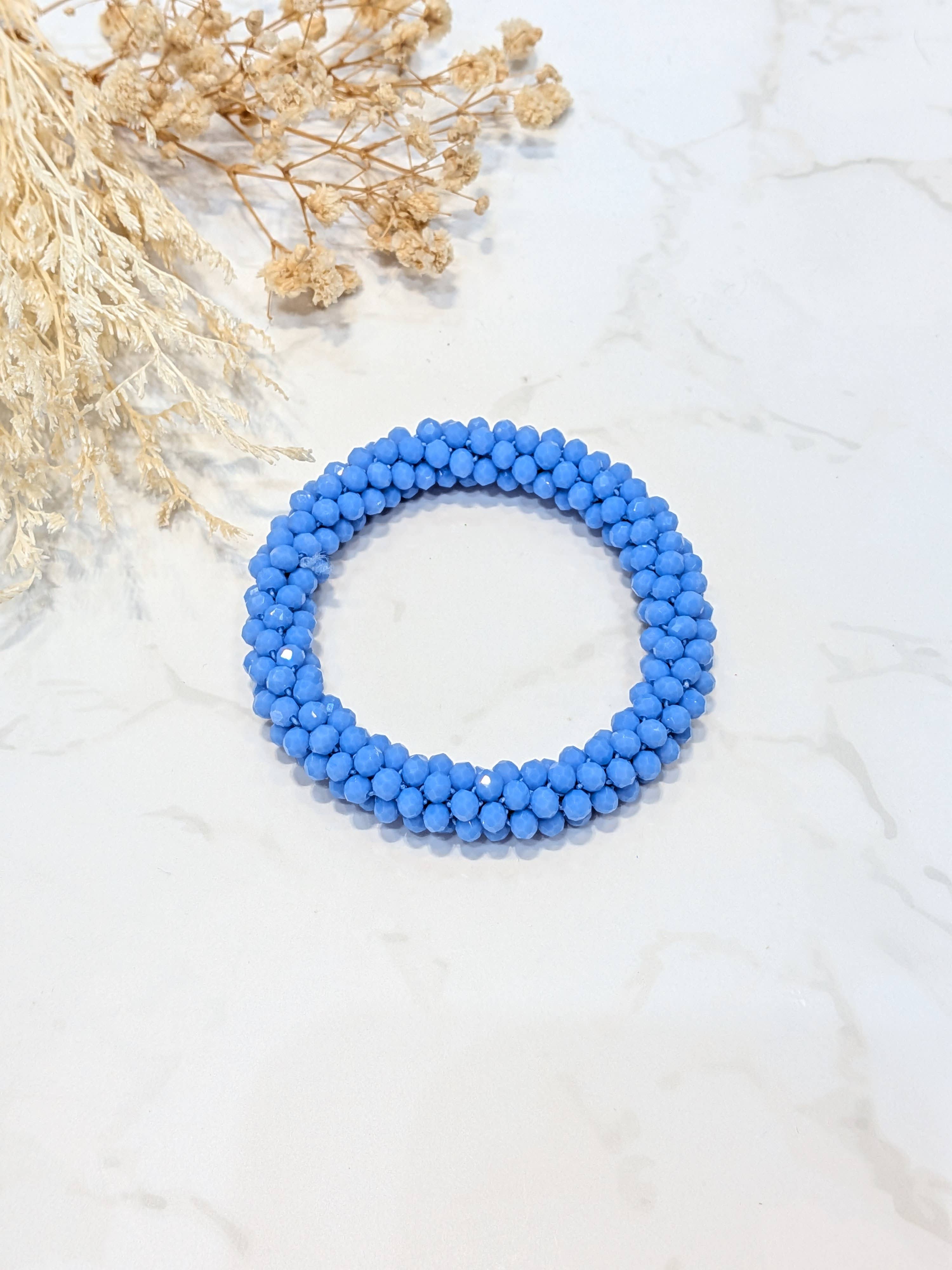LOLO & YAYA - Wholesale Link & Chain Bracelet - Blue-tone crystal effect bracelet28