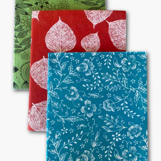 Ganesh Himal Trading - Wholesale Journal/Diary - Handcrafted Softcover Lokta Paper Journal, Assorted Designs