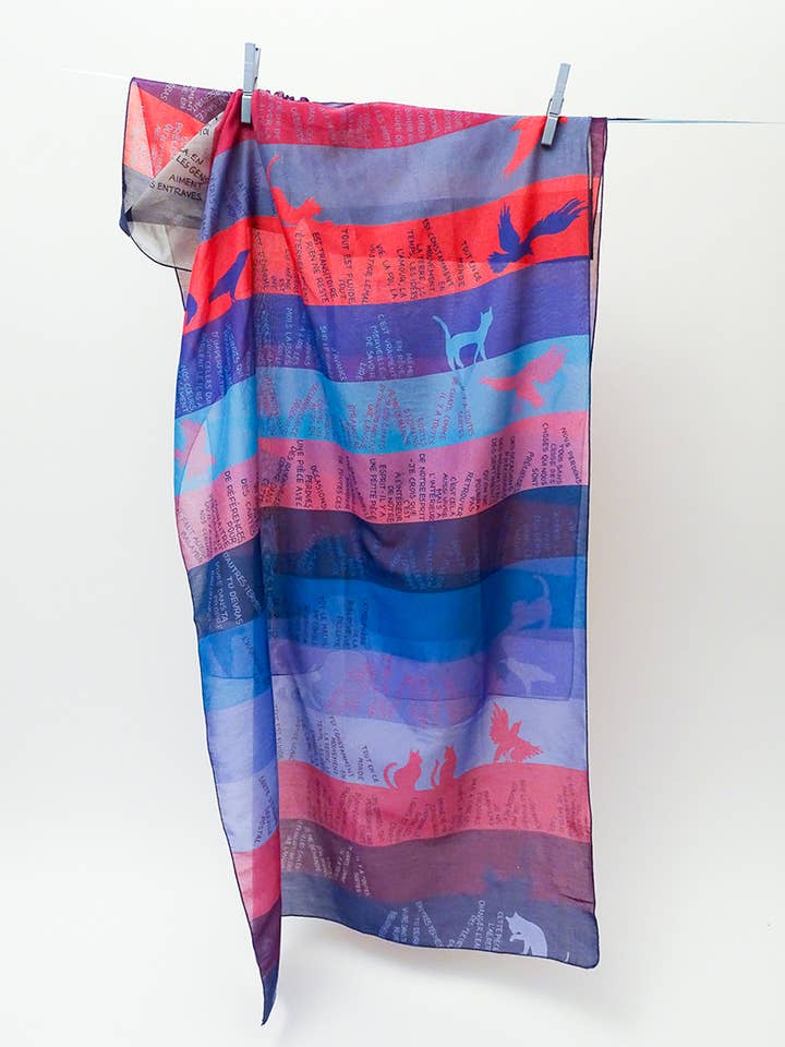 Sciarpa con grafica - Kafka on the Shore per la vendita all'ingrosso da parte di Bleu tango