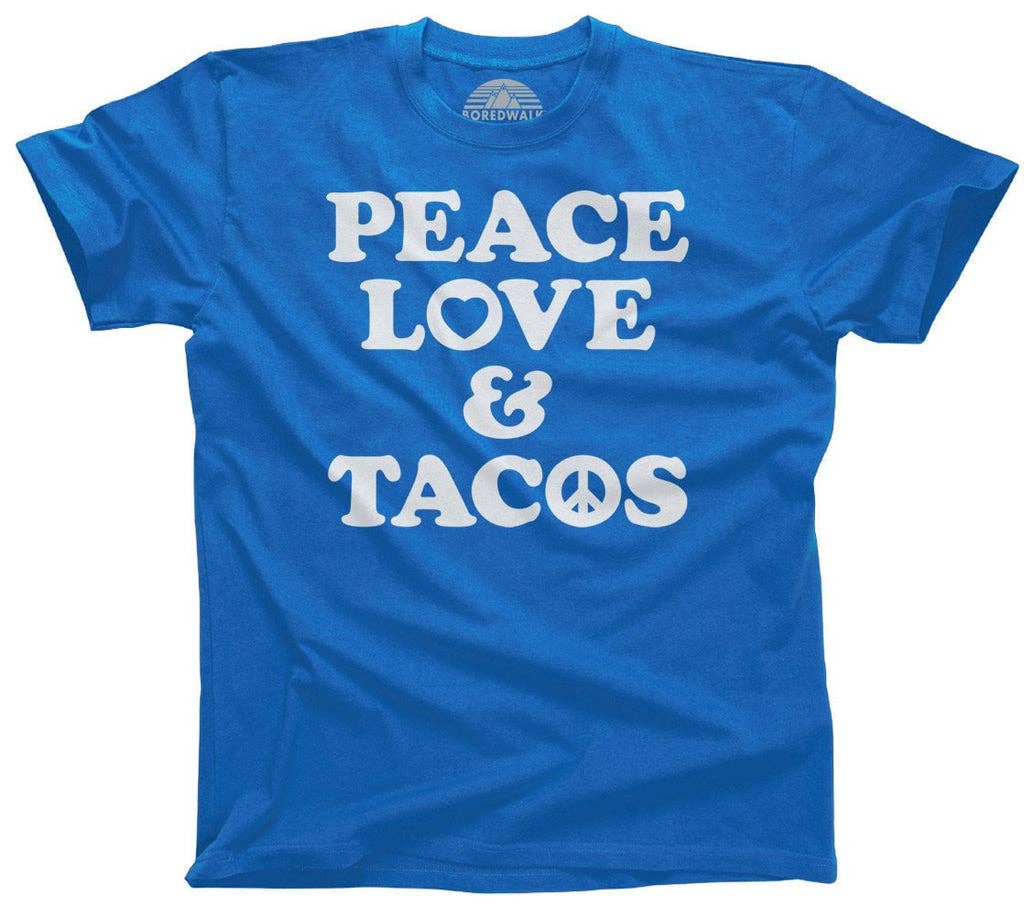 Boredwalk - Wholesale Screen Printed T-Shirt - Men's - Men's Peace Love and Tacos T-Shirt1