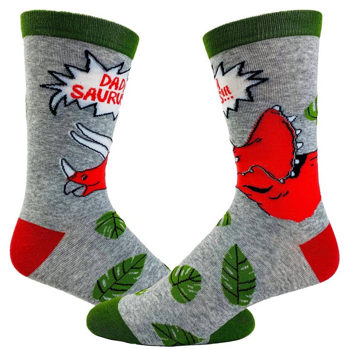Men's Dadasaurs Cool Dinosaur Socks Father's Day Graphic for wholesale by Crazy Dog T-Shirts