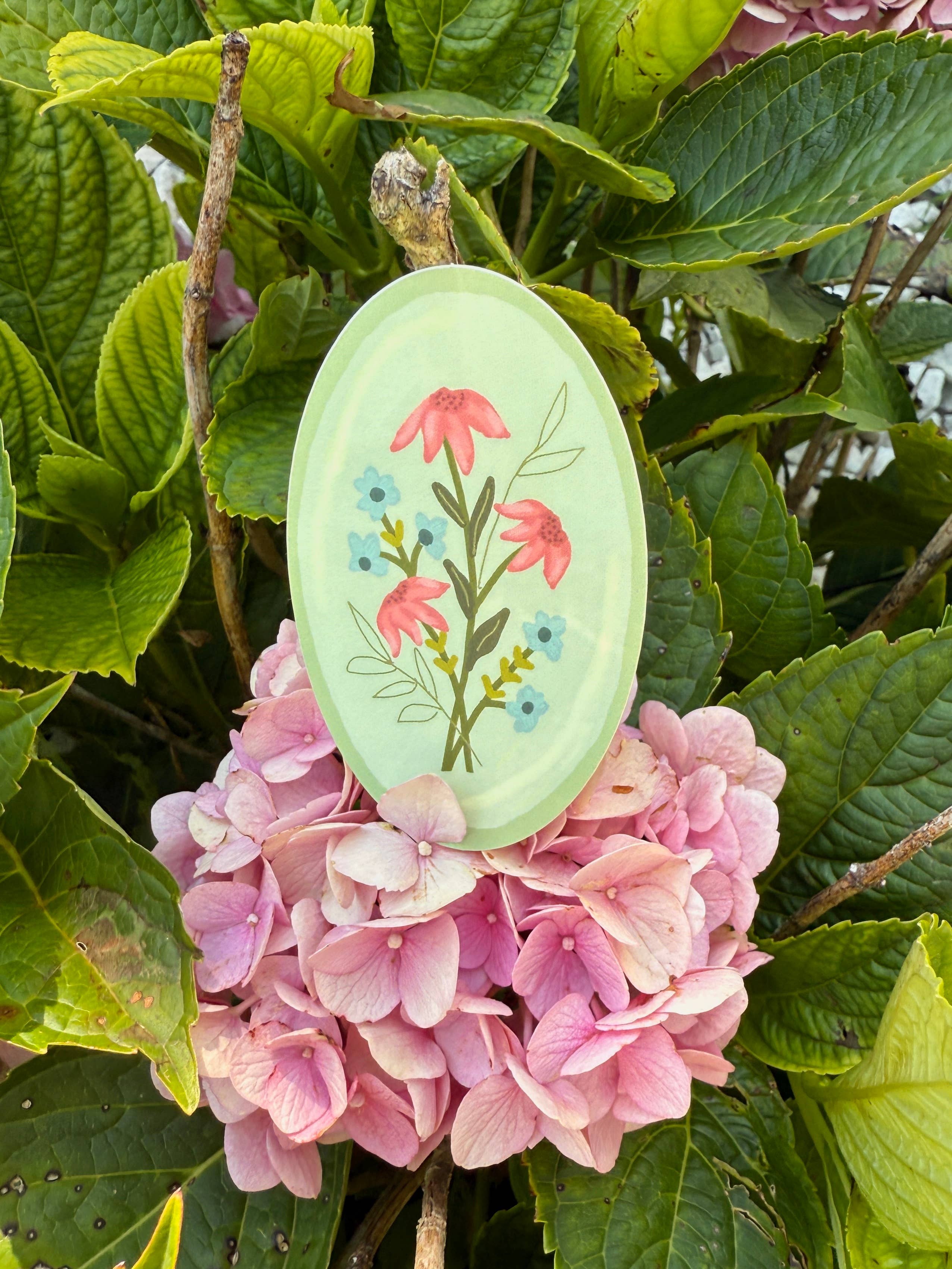 Into The Pages - Wholesale Sticker - Green Floral Vinyl Sticker, Whimsical 1.87x 3 in, Waterproof2