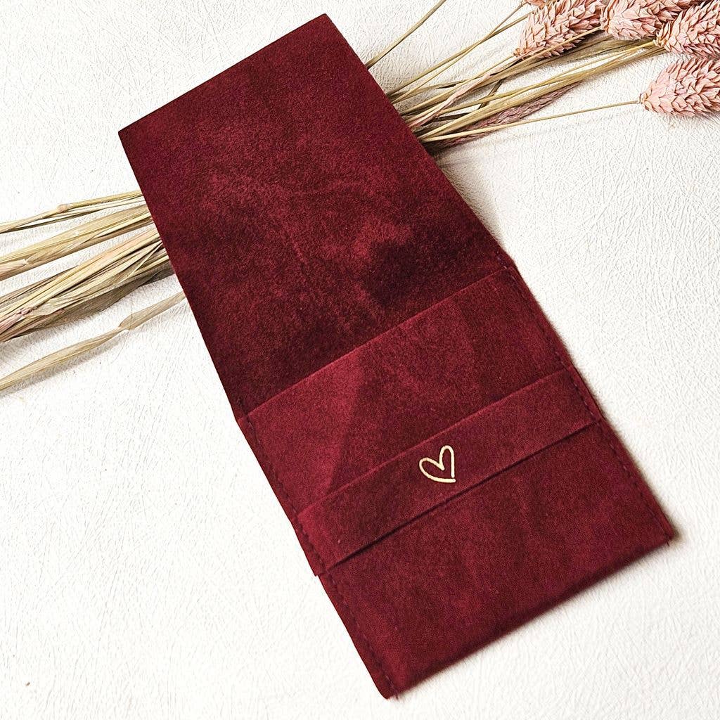 Ibiza Boutique - Wholesale Jewelry Box/Organizer - Jewelry pouch heart burgundy red1