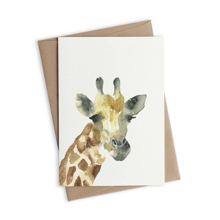 Greeting Card - Jeremy the Giraffe for wholesale by Leah's Mark Illustration