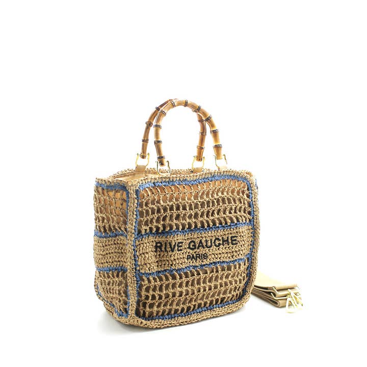 Vimoda - Wholesale Beach Bag - CROCHET Hand bag with bamboo handles RIVE GAUCHE