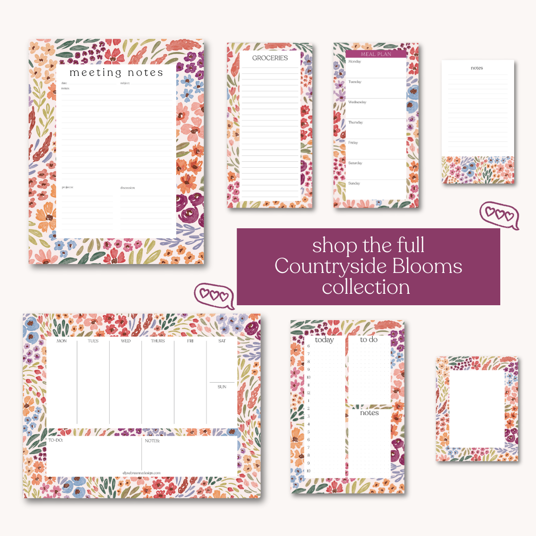 Elyse Breanne Design - Wholesale Planner - Countryside Blooms Weekly Planner Notepad1