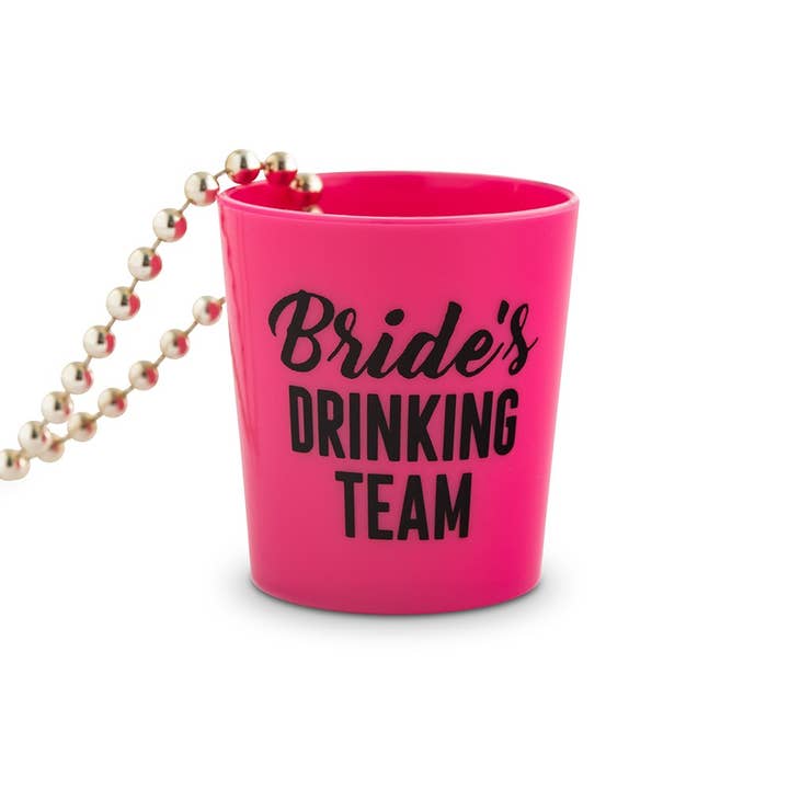 Weddingstar Inc. - Wholesale Shot Glass - Hot Pink Beaded Necklace Shot Glass - Bride’s Drinking Crew